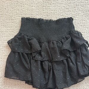 Mustard Seed Black Ruffled Mini Skirt
